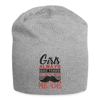 Schnurrbart Bart Spruch - Jersey-Beanie - Grau meliert - Vorne