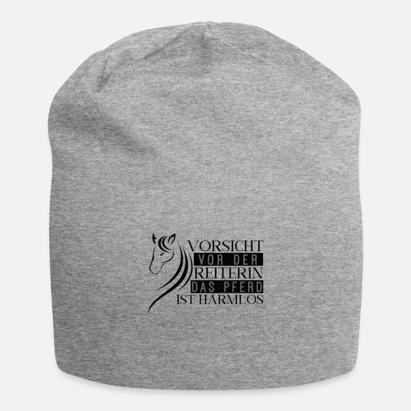 Lustiges Pferde Geschenk Reiterin Pferd harmlos - Jersey-Beanie - Grau meliert