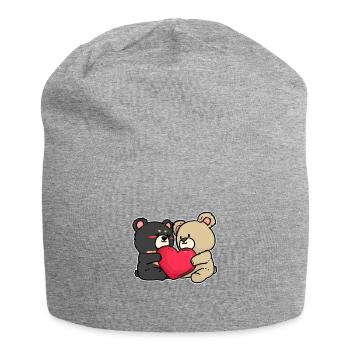 Love Bear | Valentine's Day - Jersey Beanie - heather grey - Front