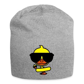 Cool duck on holiday - Jersey Beanie - heather grey - Front