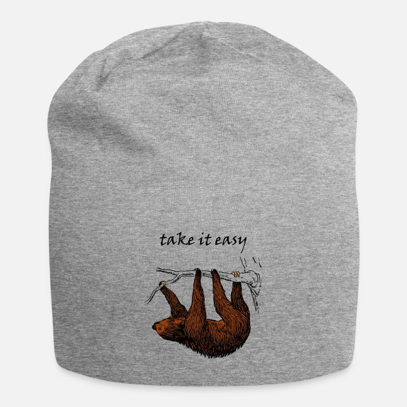 Faultier süßes Tier niedlich - Jersey-Beanie - Grau meliert