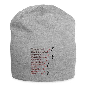 Hund Spruch Du und ich - Jersey-Beanie - Grau meliert - Vorne