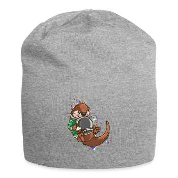 Space Otter Space Astronaut Kids Gift Kid - Jersey Beanie - heather grey - Front