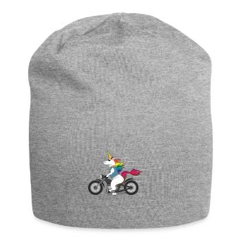 Hard Unicorn Biker Motorcycle Trending Gift - Jersey Beanie - heather grey - Front