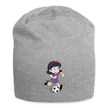 Mädchenfußball Fußball Mädel Kicker Spaß am Ball - Jersey-Beanie - Grau meliert - Vorne
