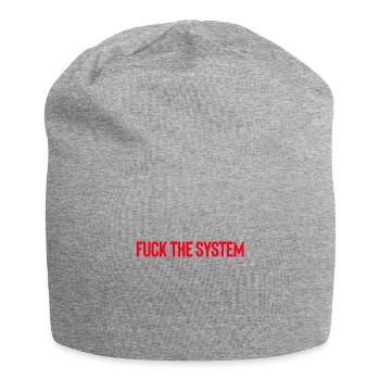 Fuck the system rot - Systemkritik Shirt - Jersey Beanie - heather grey - Front