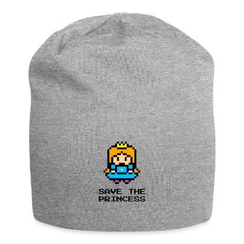 funny retro gaming fun t-shirt 8bit Princess - Jersey Beanie - heather grey - Front
