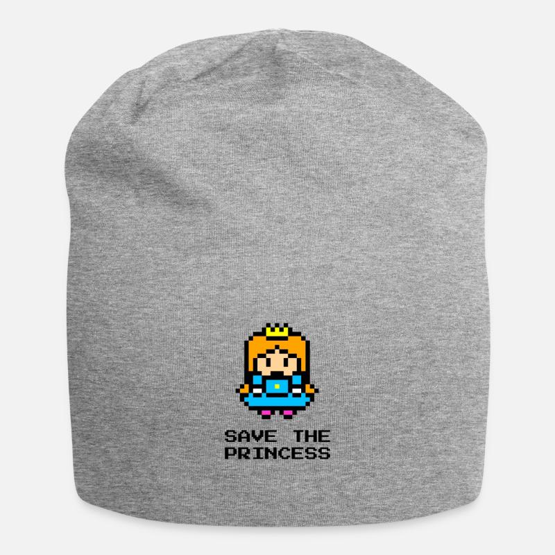 Tee shirt Drôle 8bit princesse - Bonnet en jersey - gris chiné