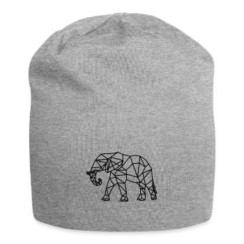 Eléphant géométrie géométrique animaux - Bonnet en jersey - gris chiné - Devant