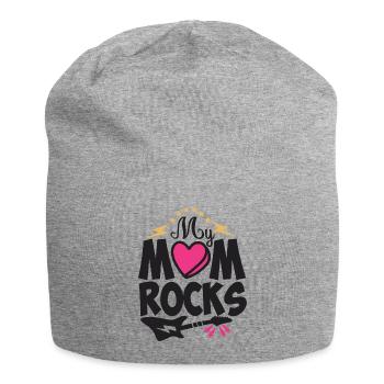 Fête des mères maman maman musique cadeau de guitare - Bonnet en jersey - gris chiné - Devant