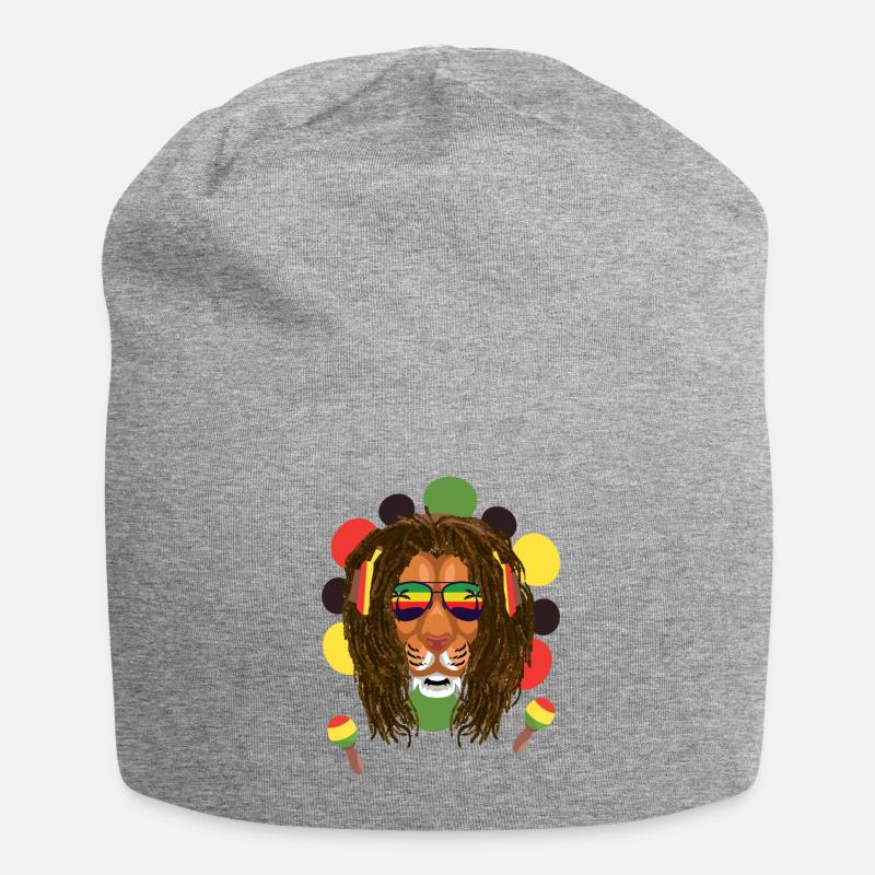 Reggae Lion - Bonnet en jersey - gris chiné