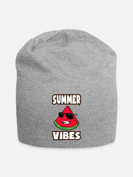 Melon Summer Vibes - Jersey-Beanie - Grau meliert