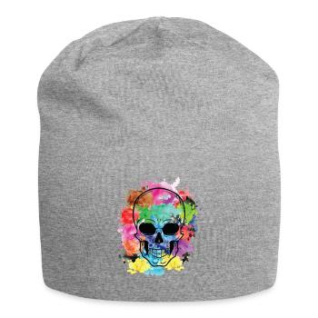 Tête de mort - Bonnet en jersey - gris chiné - Devant