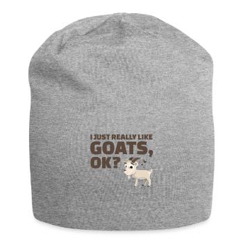 Ich mag wirklich Ziegen wirklich, OK? - Jersey-Beanie - Grau meliert - Vorne