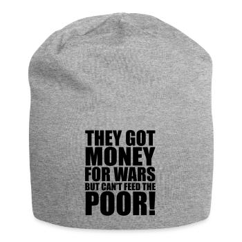 Can't Feed The Poor - Jersey Beanie - heather grey - Front
