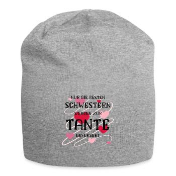 Nur die Besten Schwestern werden Tante befördert - Jersey-Beanie - Grau meliert - Vorne