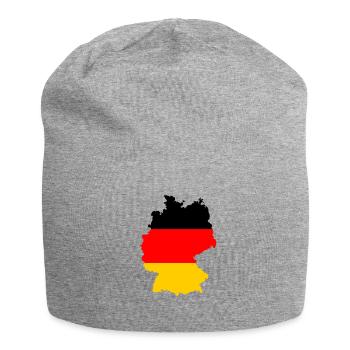 Deutschland Land Umriss Schwarz Rot Gold Geschenk - Jersey-Beanie - Grau meliert - Vorne