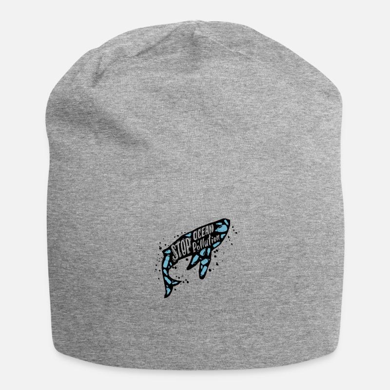 Stop Ocean Pollution! - Jersey-Beanie - Grau meliert