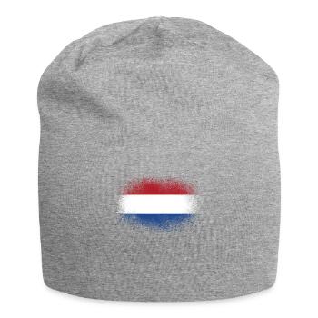 Holland grunge flag Netherlands funny gift - Jersey Beanie - heather grey - Front