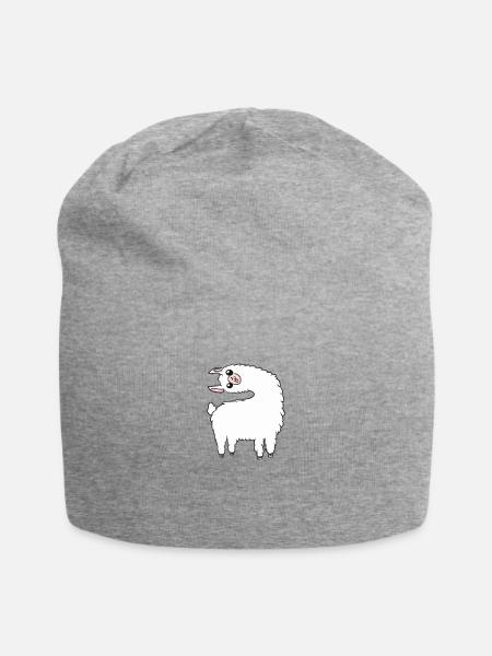Lama - Jersey-Beanie - Grau meliert