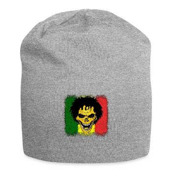Reggae Jamaica skull gift - Jersey Beanie - heather grey - Front