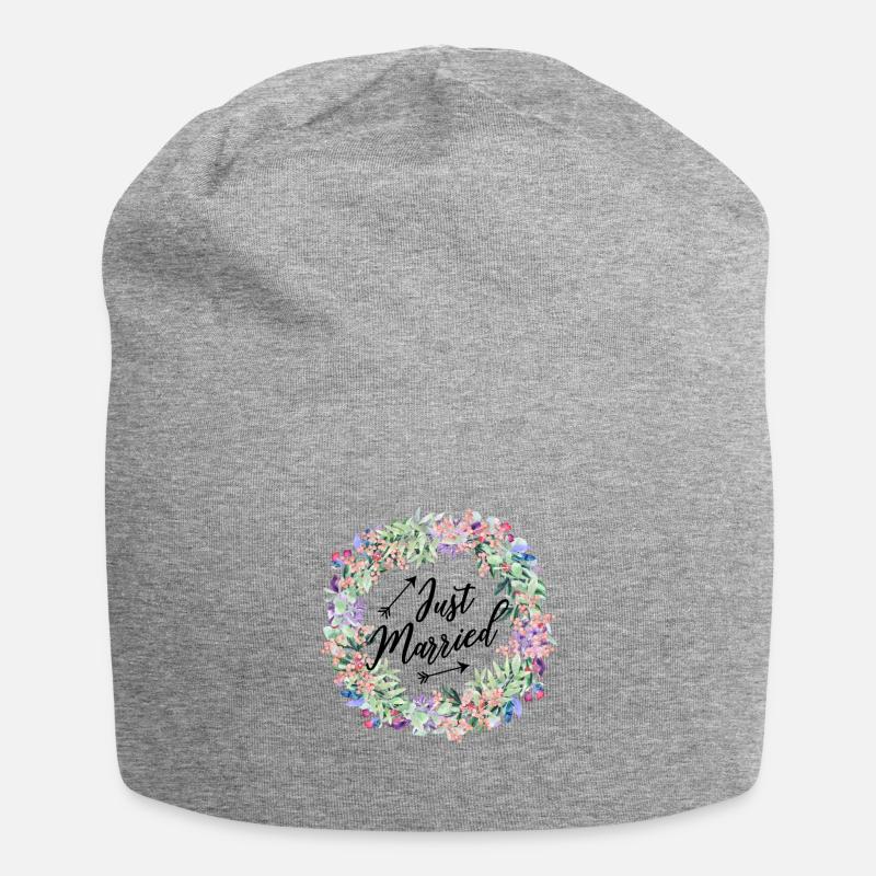 Just Married - vient de se marier! - Bonnet en jersey - gris chiné