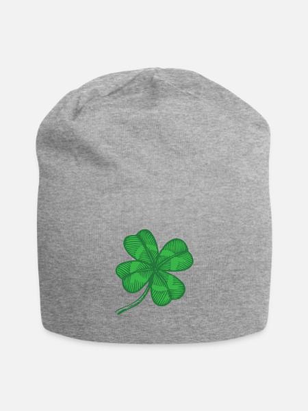 Kleeblatt - Jersey-Beanie - Grau meliert