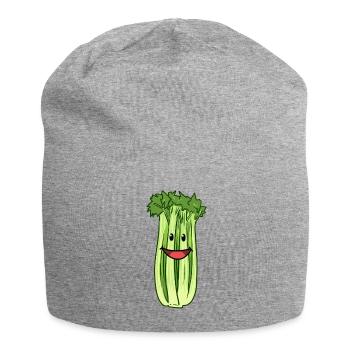 Staudensellerie Sellerie Gemüse Gesund Veganer - Jersey-Beanie - Grau meliert - Vorne