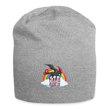 Funny Hard Rock Rainbow Unicorn - Jersey Beanie - heather grey - Front