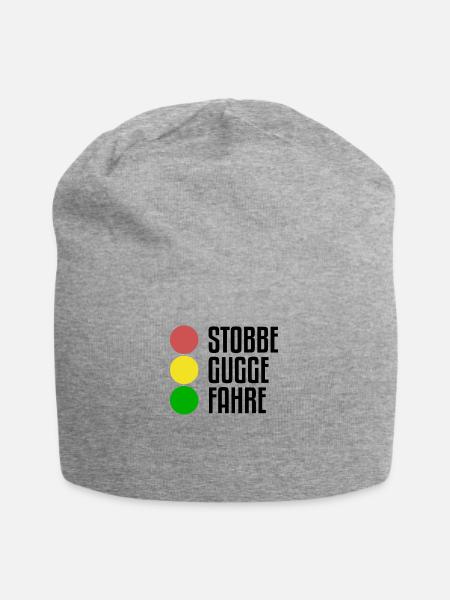 Stobbe Gugge Fahre | Stoppen Gucken Fahren Sachsen - Jersey-Beanie - Grau meliert