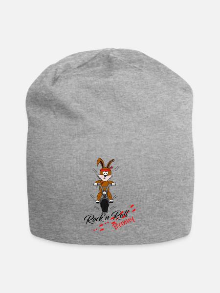 Rock'n Roll Hase Mororrad - Jersey-Beanie - Grau meliert