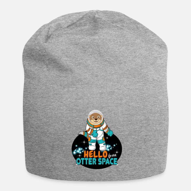 Hello from Otter Space, Weltall - Jersey-Beanie - Grau meliert