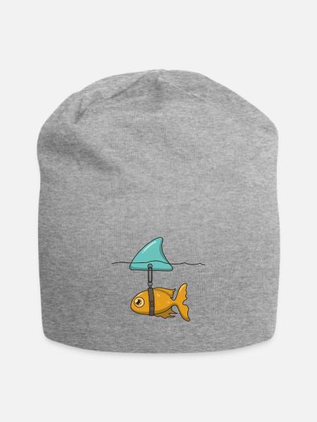 Poisson avec aileron de requin - Bonnet en jersey - gris chiné