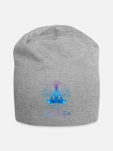 YOGA, Joga, Meditation, Geschenk, Geschenkidee - Jersey-Beanie - Grau meliert