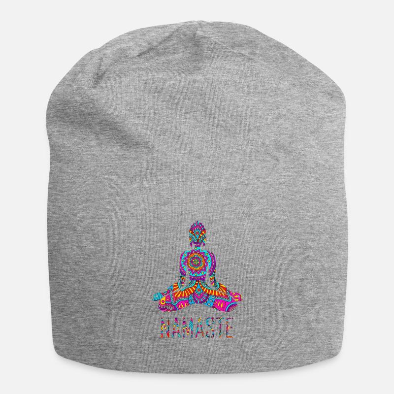 YOGA, Joga, Meditation, Geschenk, Geschenkidee - Jersey-Beanie - Grau meliert