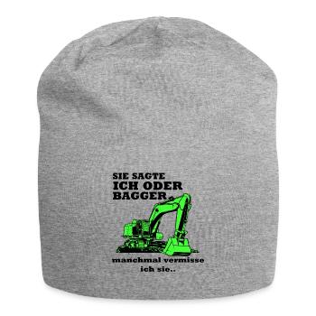 Bagger Baggerfahrer Baggern Spruch - Jersey-Beanie - Grau meliert - Vorne