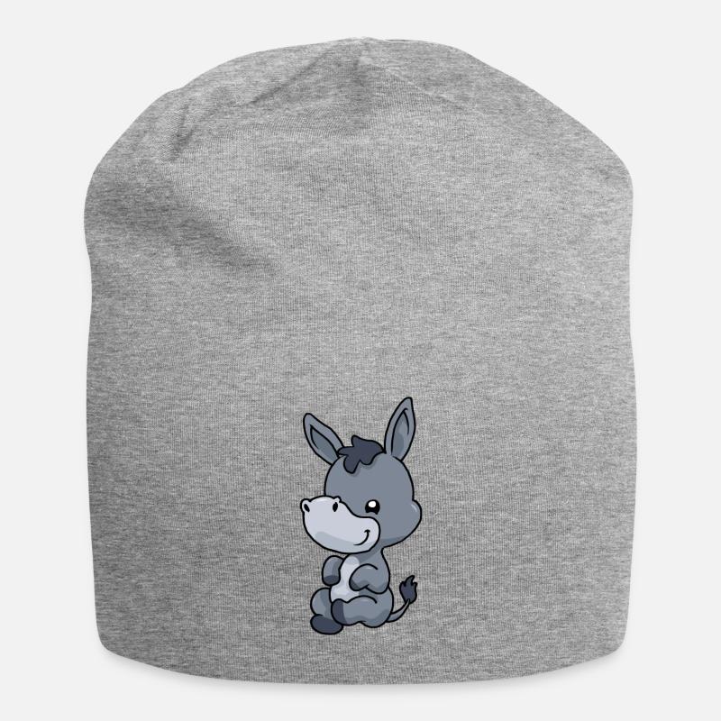 Kleiner Comic Esel - Jersey-Beanie - Grau meliert