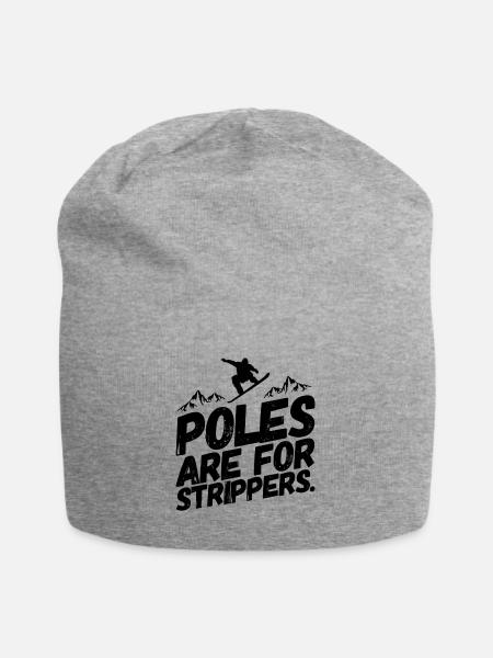 Snowboarding Snowboard Snowboarder Stripper - Jersey-Beanie - Grau meliert