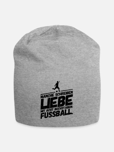 Fußball Lustige Coole Sprüche Liebe - Jersey-Beanie - Grau meliert