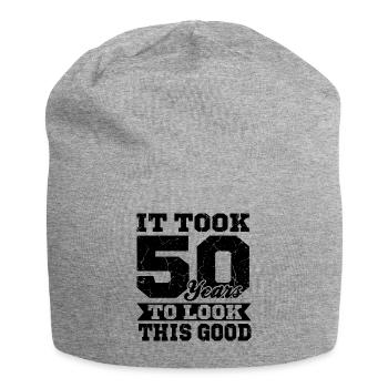 Anniversaire 50 ans - Bonnet en jersey - gris chiné - Devant
