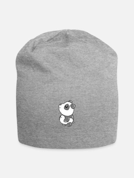 Panda - Jersey-Beanie - Grau meliert