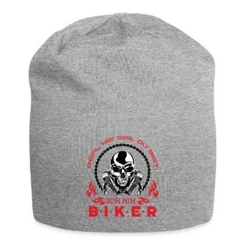 Motorradfahrer Spruch - Jersey-Beanie - Grau meliert - Vorne