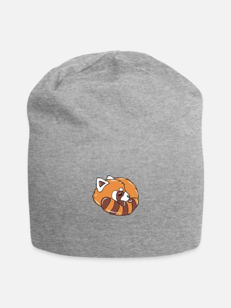 Roter Panda - Jersey-Beanie - Grau meliert