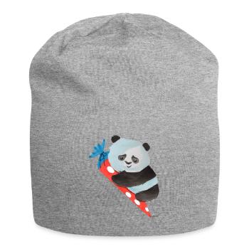 Panda bear panda bear school bag school enrollment gift - Jersey Beanie - heather grey - Front
