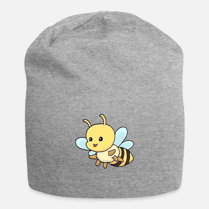 Biene - Jersey-Beanie - Grau meliert