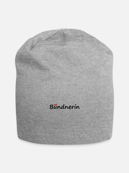 Bündnerin - Jersey-Beanie - Grau meliert