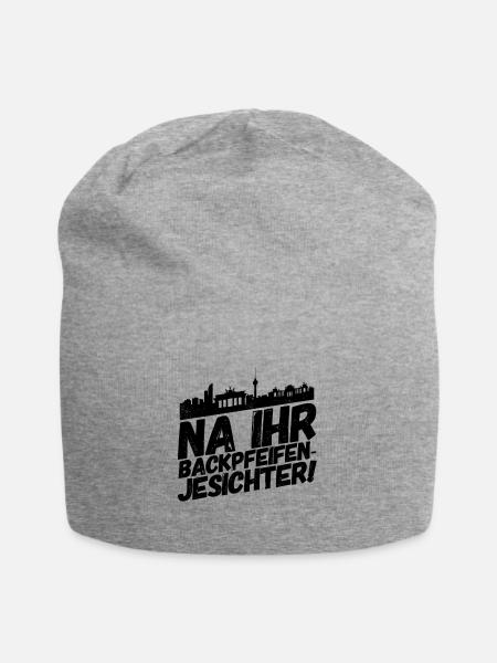 Berlin Berliner Lustige Sprüche Mundart Backpfeife - Jersey-Beanie - Grau meliert