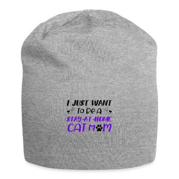 Cat Mom Quote Saying Stay At Home Love Feline - Jersey Beanie - heather grey - Front
