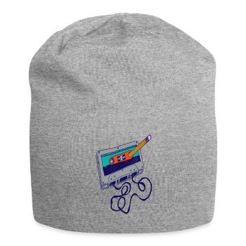 Kassette und Bleistift lustiges Design - Jersey-Beanie - Grau meliert - Vorne