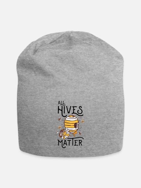 Bienenstock Biene Imker Spruch - Jersey-Beanie - Grau meliert